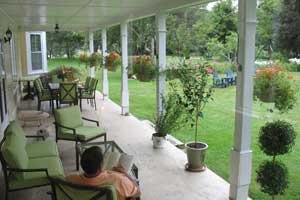covered veranda seating